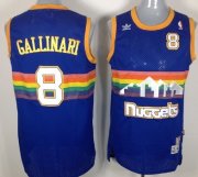 Wholesale Cheap Denver Nuggets #8 Danilo Gallinari Blue Rainbow Swingman Throwback Jersey