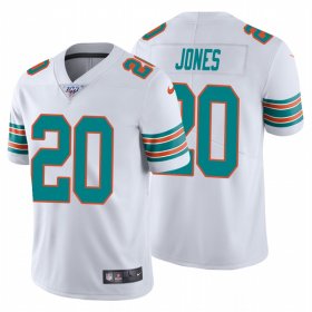 Wholesale Cheap Nike Dolphins #20 Reshad Jones White Alternate Men\'s Stitched NFL 100th Season Vapor Untouchable Limited Jersey