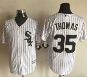 Wholesale Cheap White Sox #35 Frank Thomas White(Black Strip) New Cool Base Stitched MLB Jersey