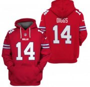 Wholesale Cheap Men's Red Buffalo Bills #14 Stefon Diggs 2021 Pullover Hoodie