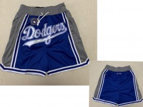 Wholesale Cheap Men\'s Los Angeles Dodgers Blue With Grey Dodgers Just Don Shorts Swingman Shorts