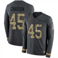 Wholesale Cheap Nike Jaguars #45 K'Lavon Chaisson Anthracite Salute to Service Men's Stitched NFL Limited Therma Long Sleeve Jersey