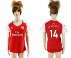 Wholesale Cheap Women's Arsenal #14 Walcott Home Soccer Club Jersey