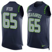 Wholesale Cheap Nike Seahawks #65 Germain Ifedi Steel Blue Team Color Men's Stitched NFL Limited Tank Top Jersey