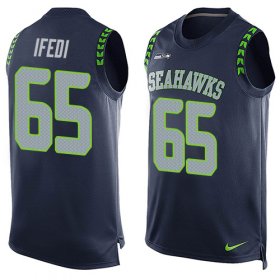 Wholesale Cheap Nike Seahawks #65 Germain Ifedi Steel Blue Team Color Men\'s Stitched NFL Limited Tank Top Jersey