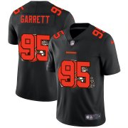 Wholesale Cheap Cleveland Browns #95 Myles Garrett Men's Nike Team Logo Dual Overlap Limited NFL Jersey Black