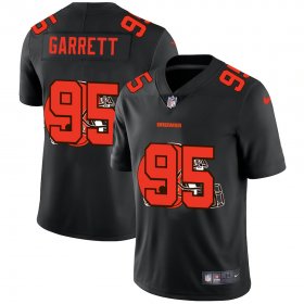 Wholesale Cheap Cleveland Browns #95 Myles Garrett Men\'s Nike Team Logo Dual Overlap Limited NFL Jersey Black
