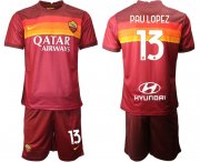 Wholesale Cheap Men 2020-2021 club Roma home 13 red Soccer Jerseys