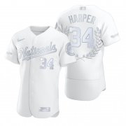 Wholesale Cheap Washington Nationals #34 Bryce Harper Men's Nike Platinum MLB MVP Limited Player Edition Jersey
