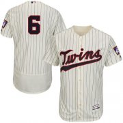 Wholesale Cheap Twins #6 Tony Oliva Cream Strip Flexbase Authentic Collection Stitched MLB Jersey