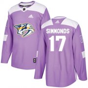 Wholesale Cheap Adidas Predators #17 Wayne Simmonds Purple Authentic Fights Cancer Stitched NHL Jersey