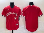 Wholesale Cheap Men's Toronto Blue Jays Blank Red Cool Base Stitched Jersey