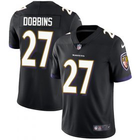 Wholesale Cheap Nike Ravens #27 J.K. Dobbins Black Alternate Men\'s Stitched NFL Vapor Untouchable Limited Jersey