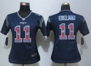 Wholesale Cheap Nike Patriots #11 Julian Edelman Navy Blue Team Color Women's Stitched NFL Elite Strobe Jersey