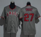 Wholesale Cheap Angels #27 Mike Trout Grey Cool Base Stitched Youth MLB Jersey