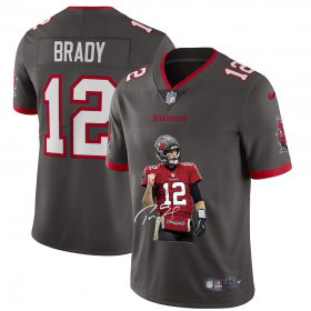 Wholesale Cheap Tampa Bay Buccaneers #12 Tom Brady Men\'s Nike Player Signature Moves Vapor Limited NFL Jersey Pewter