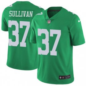 Wholesale Cheap Nike Eagles #37 Tre Sullivan Green Men\'s Stitched NFL Limited Rush Jersey