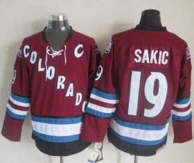 Wholesale Cheap Avalanche #19 Joe Sakic Red CCM Throwback Stitched NHL Jersey