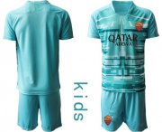 Wholesale Cheap Roma Blank Blue Goalkeeper Kid Soccer Club Jersey