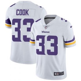 Wholesale Cheap Nike Vikings #33 Dalvin Cook White Men\'s Stitched NFL Vapor Untouchable Limited Jersey