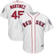 Wholesale Cheap Red Sox #45 Pedro Martinez White New Cool Base Cooperstown Stitched MLB Jersey