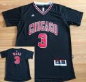 Wholesale Cheap Men's Chicago Bulls #3 Dwyane Wade New Black Short-Sleeved Stitched NBA Adidas Swingman Jersey