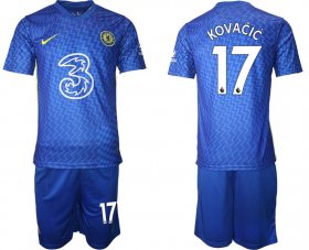 Wholesale Cheap Men 2021-2022 Club Chelsea home blue 17 Nike Soccer Jersey