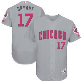 Wholesale Cheap Cubs #17 Kris Bryant Grey Flexbase Authentic Collection Mother\'s Day Stitched MLB Jersey