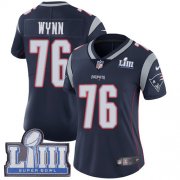 Wholesale Cheap Nike Patriots #76 Isaiah Wynn Navy Blue Team Color Super Bowl LIII Bound Women's Stitched NFL Vapor Untouchable Limited Jersey