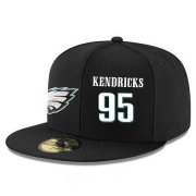 Wholesale Cheap Philadelphia Eagles #95 Mychal Kendricks Snapback Cap NFL Player Black with White Number Stitched Hat