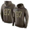 Wholesale Cheap NFL Men's Nike Indianapolis Colts #87 Reggie Wayne Stitched Green Olive Salute To Service KO Performance Hoodie