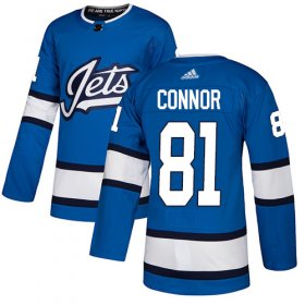 Wholesale Cheap Adidas Jets #81 Kyle Connor Blue Alternate Authentic Stitched NHL Jersey