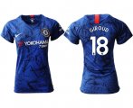Wholesale Cheap Women's Chelsea #18 Giroud Home Soccer Club Jersey