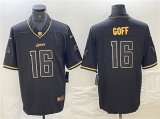 Cheap Men's Detroit Lions #16 Jared Goff Black Gold Edition Football Stitched Jersey