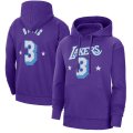 Wholesale Cheap Men's Los Angeles Lakers #3 Anthony Davis Purple Pullover Hoodie