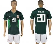 Wholesale Cheap Mexico #20 Aquino Green Home Soccer Country Jersey