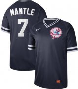 Wholesale Cheap Nike Yankees #7 Mickey Mantle Navy Authentic Cooperstown Collection Stitched MLB Jersey