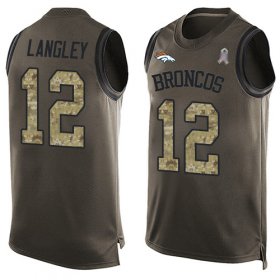 Wholesale Cheap Nike Broncos #12 Brendan Langley Green Men\'s Stitched NFL Limited Salute To Service Tank Top Jersey