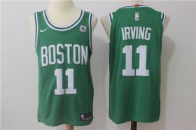Wholesale Cheap Men\'s Boston Celtics #11 Kyrie Irving Green Stitched NBA Adidas Revolution 30 Swingman Jersey