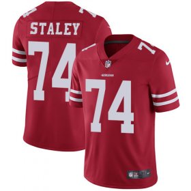 Wholesale Cheap Nike 49ers #74 Joe Staley Red Team Color Men\'s Stitched NFL Vapor Untouchable Limited Jersey
