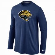 Wholesale Cheap Nike Jacksonville Jaguars Logo Long Sleeve T-Shirt Dark Blue