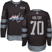 Wholesale Cheap Adidas Capitals #70 Braden Holtby Black 1917-2017 100th Anniversary Stitched NHL Jersey