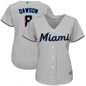 Wholesale Cheap Marlins #8 Andre Dawson Grey Road Women\'s Stitched MLB Jersey
