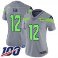 Wholesale Cheap Nike Seahawks #12 Fan Silver Women's Stitched NFL Limited Inverted Legend 100th Season Jersey