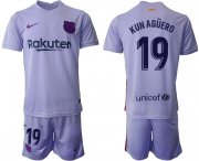 Wholesale Cheap Men 2021-2022 Club Barcelona away purple 19 Soccer Jersey