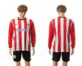 Wholesale Cheap Athletic Bilbao Blank Home Long Sleeves Soccer Club Jersey