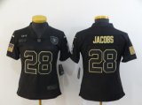 Wholesale Cheap Women's Las Vegas Raiders #28 Josh Jacobs Black 2020 Salute To Service Stitched NFL Nike Limited Jersey