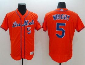 Wholesale Cheap Mets #5 David Wright Orange Flexbase Authentic Collection Los Mets Stitched MLB Jersey