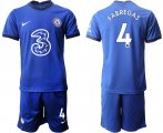 Wholesale Cheap Men 2020-2021 club Chelsea home 4 blue Soccer Jerseys
