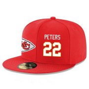 Wholesale Cheap Kansas City Chiefs #22 Marcus Peters Snapback Cap NFL Player Red with White Number Stitched Hat